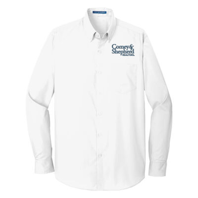 Comey & Shepherd Embroidered - Long Sleeve Carefree Poplin Shirt Thumbnail