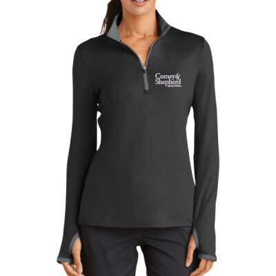 Comey & Shepherd Embroidered - Ladies Dri FIT Stretch 1/2 Zip Cover Up Thumbnail