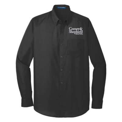 Comey & Shepherd Embroidered - Long Sleeve Carefree Poplin Shirt Thumbnail